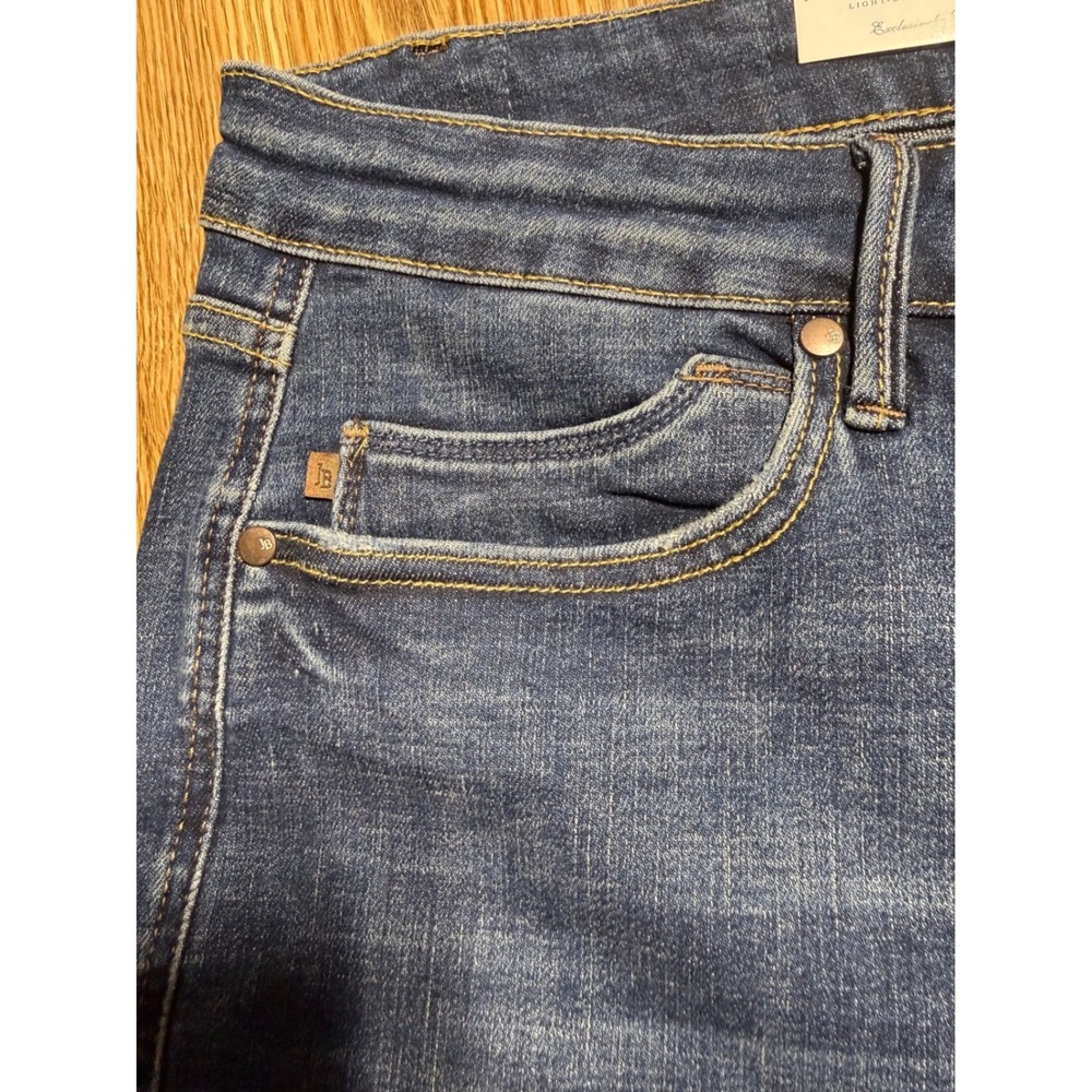 Judy Blue 20W Blue Flare Jeans High Waist Tummy Control Butt Lifting Raw Hem New - Picture 6 of 11